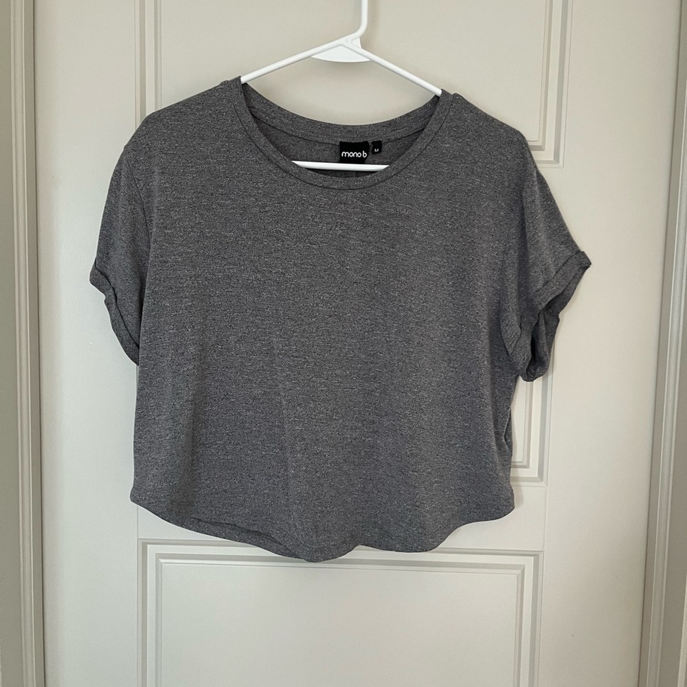 Mono B Charcoal Crop Top